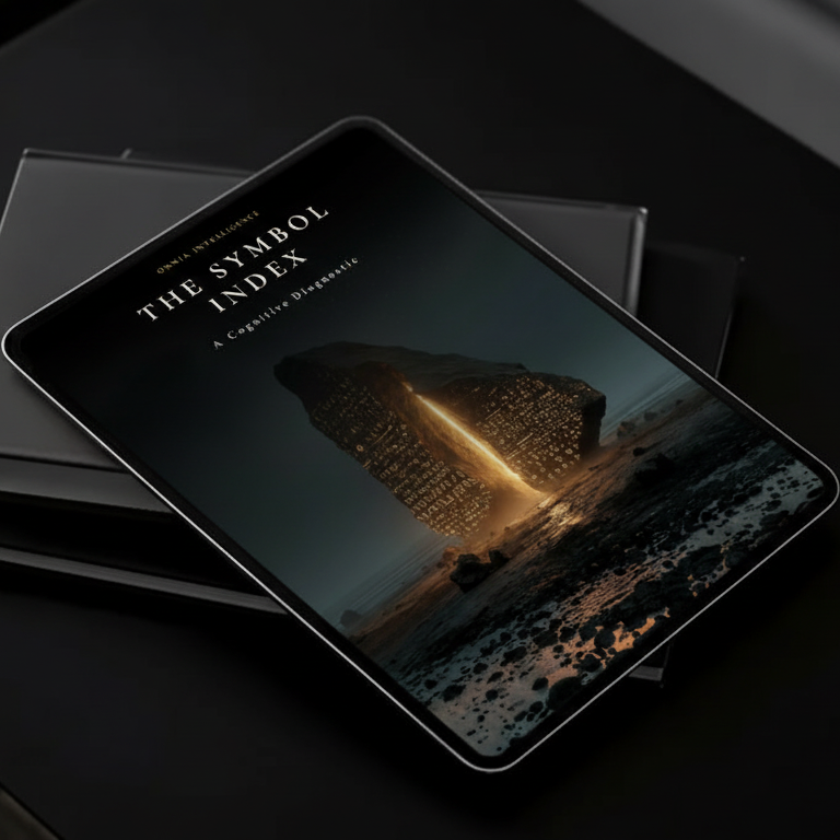 Tablet displaying a desert scene with a building on a dark surface